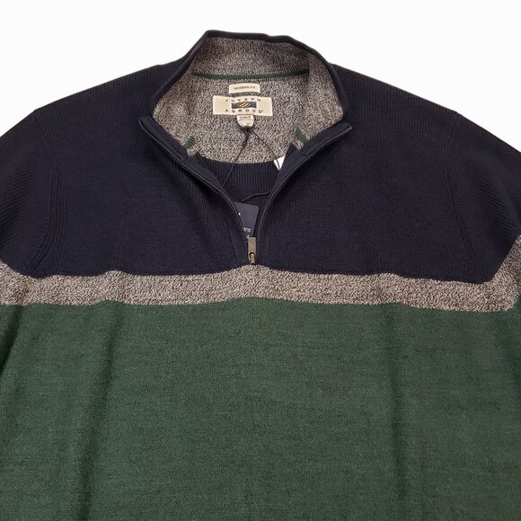Joseph Abboud Softest Colorblock Stripe Quarter Zip Sweater Mens 2XLT - Picture 6 of 11